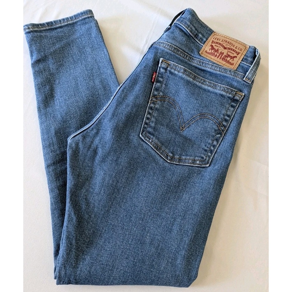 Levi's 501 High Rise Straight Leg Jeans Women's 27 Medium Button Fly EUC